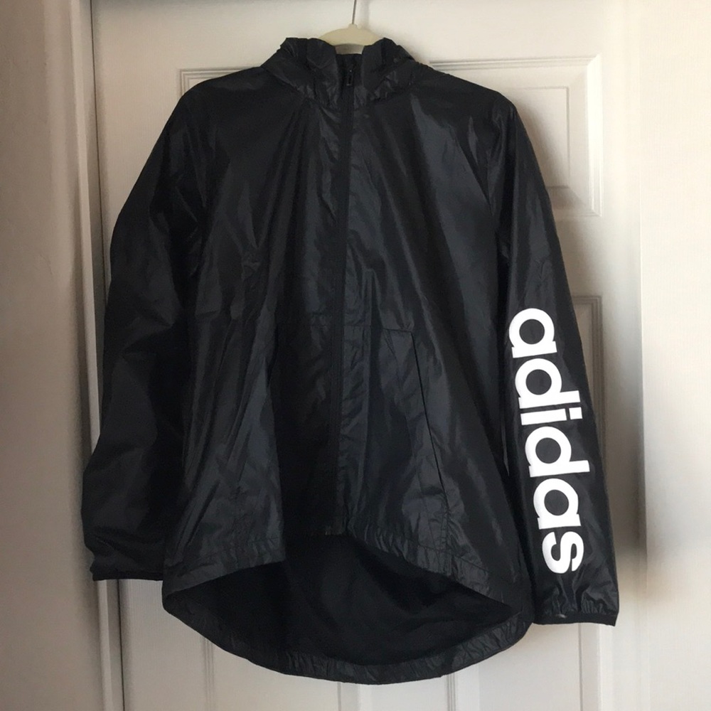 Brand new large Adidas black windbreaker